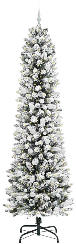 Dirbtinė Kalėdų eglutė Balta 240 cm PVC ir Metalas ir Plastikas