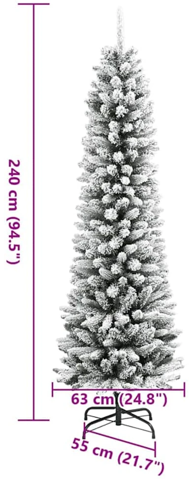 Dirbtinė Kalėdų eglutė Balta 240 cm PVC ir Metalas ir Plastikas