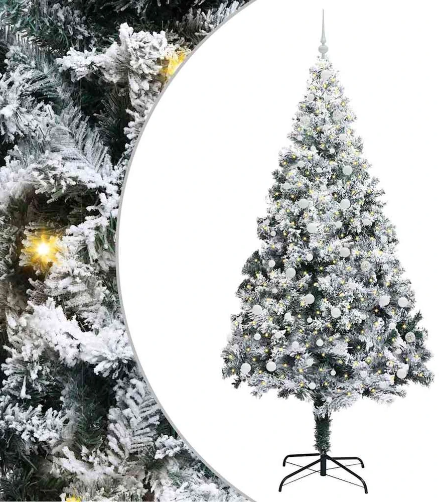 Dirbtinė Kalėdų eglutė Balta 240 cm PVC ir Plienas ir Plastikas