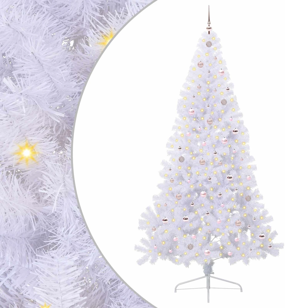 Dirbtinė Kalėdų eglutė Balta 240 cm PVC ir Plienas