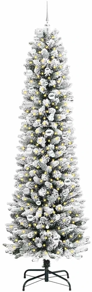 Dirbtinė Kalėdų eglutė Balta 240 cm PVC ir Metalas ir Plastikas