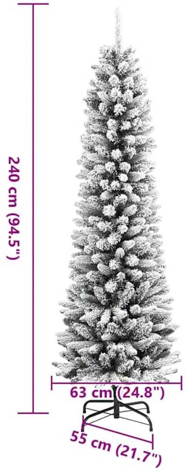 Dirbtinė Kalėdų eglutė Balta 240 cm PVC ir Metalas ir Plastikas