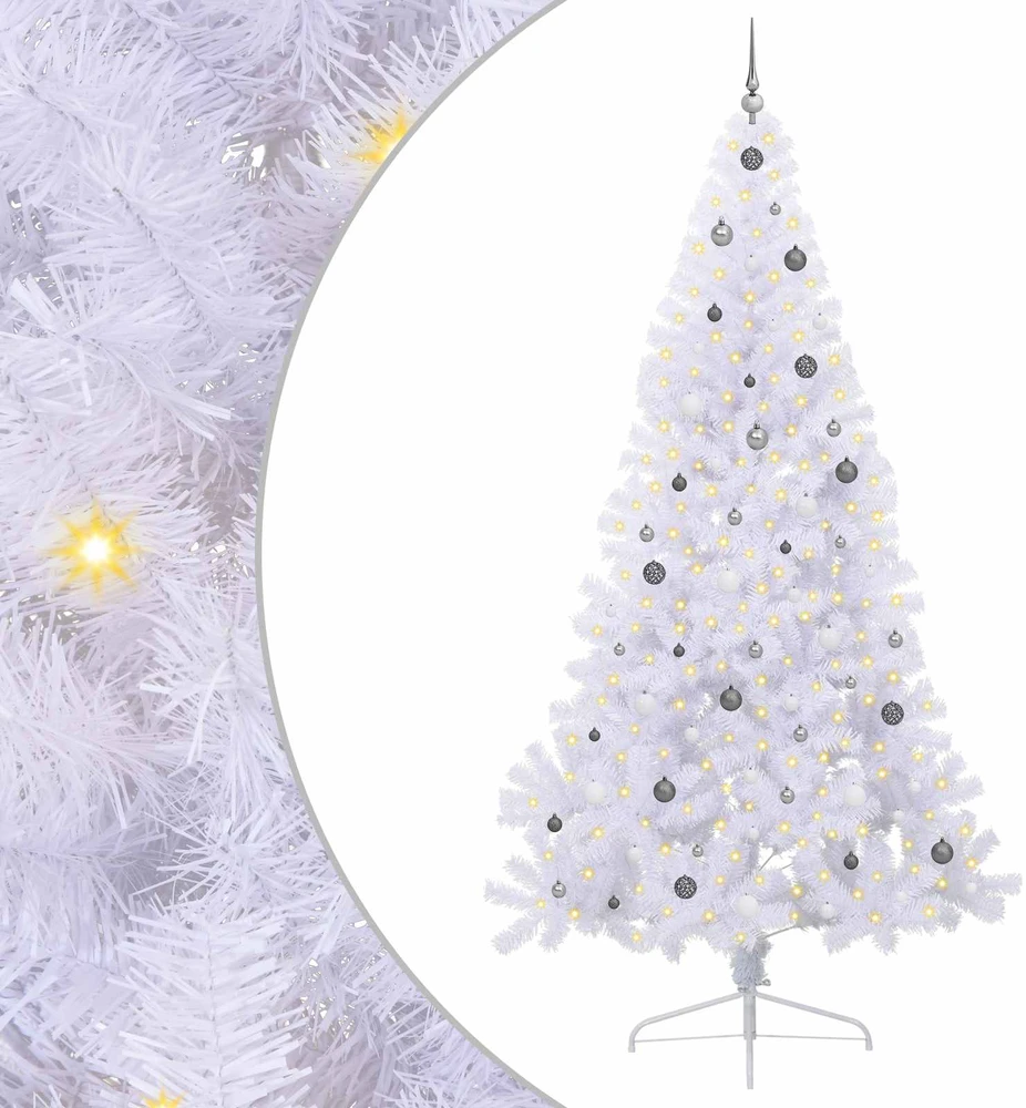 Dirbtinė Kalėdų eglutė Balta 240 cm PVC ir Plienas