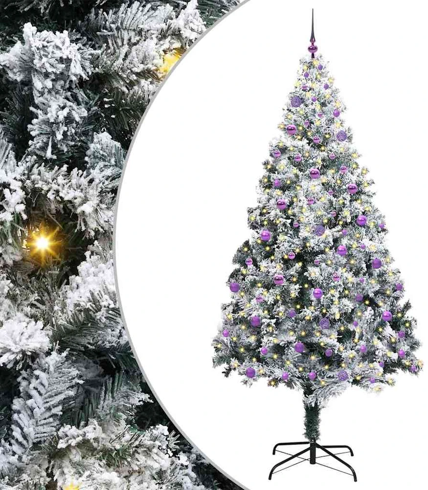 Dirbtinė Kalėdų eglutė Balta 240 cm PVC ir Plienas ir Plastikas