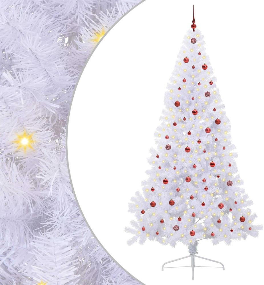 Dirbtinė Kalėdų eglutė Balta 240 cm PVC ir Plienas