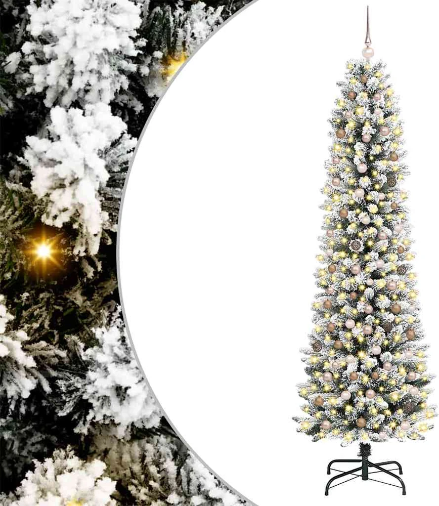 Dirbtinė Kalėdų eglutė Balta 240 cm PVC ir Metalas ir Plastikas