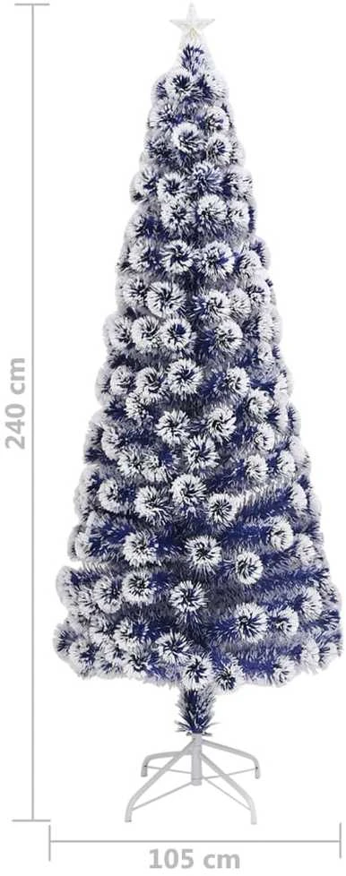 Dirbtinė Kalėdų eglutė, balta/mėlyna, 240cm, optinis pluoštas