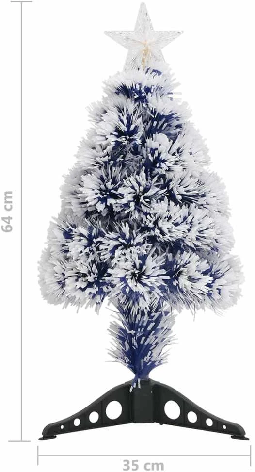 Dirbtinė Kalėdų eglutė, balta/mėlyna, 64cm, optinis pluoštas