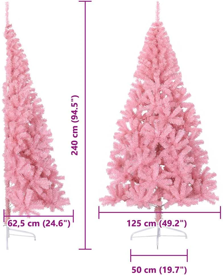 Dirbtinis prieššventinis eglutė su šviesomis Rožinė 240 cm PVC