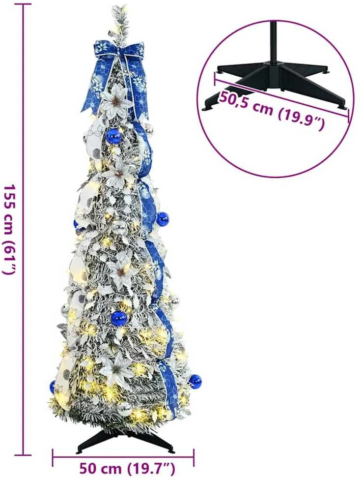 Dirbtinė Kalėdų eglutė Balta 150 cm PVC