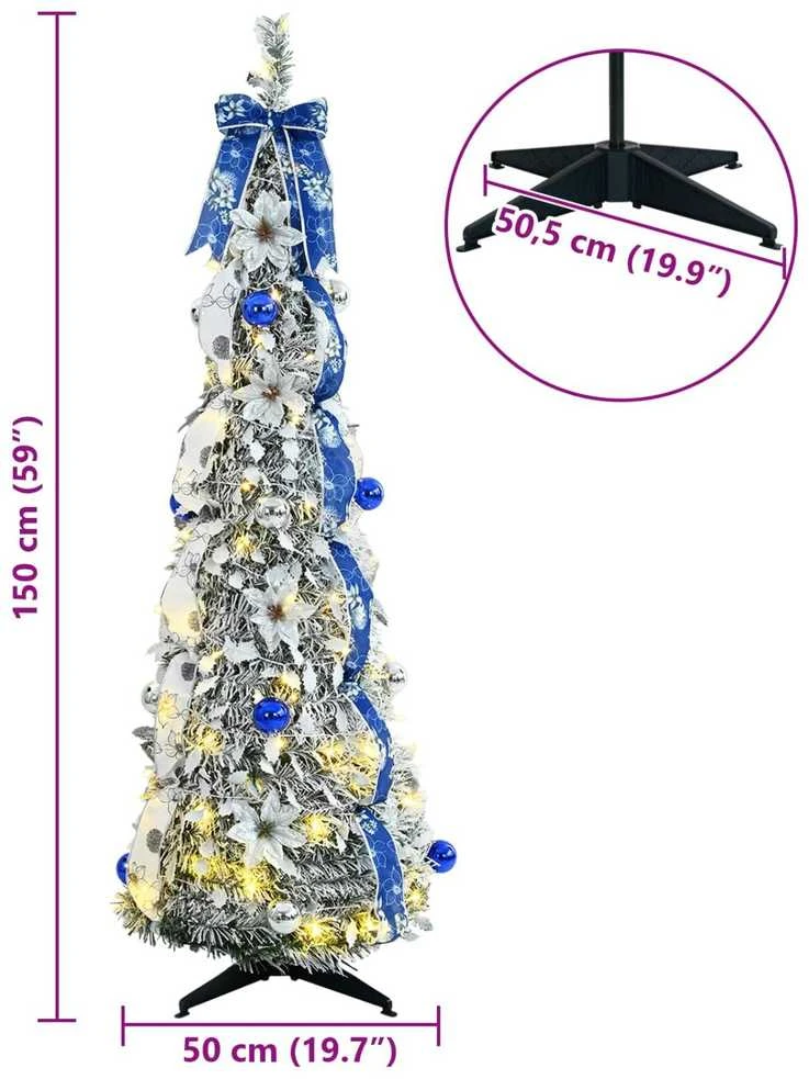 Dirbtinė Kalėdų eglutė Balta 150 cm PVC