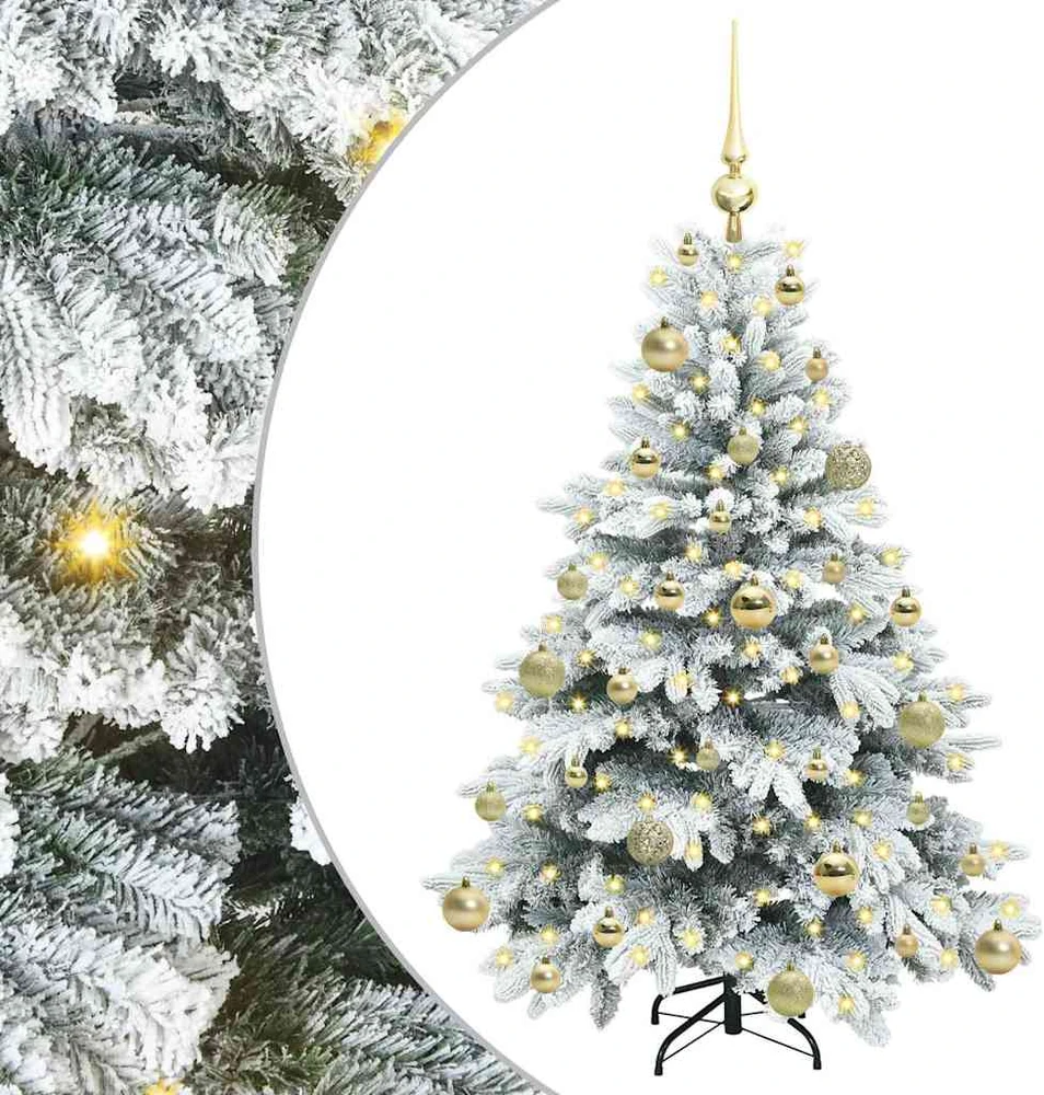 Dirbtinė Kalėdų eglutė su 150 LED Balta 120 cm PE ir PVC