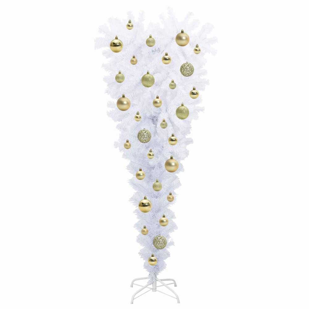 Dirbtinė Kalėdų eglutė su 150 LED Balta 120 cm PVC ir Plienas