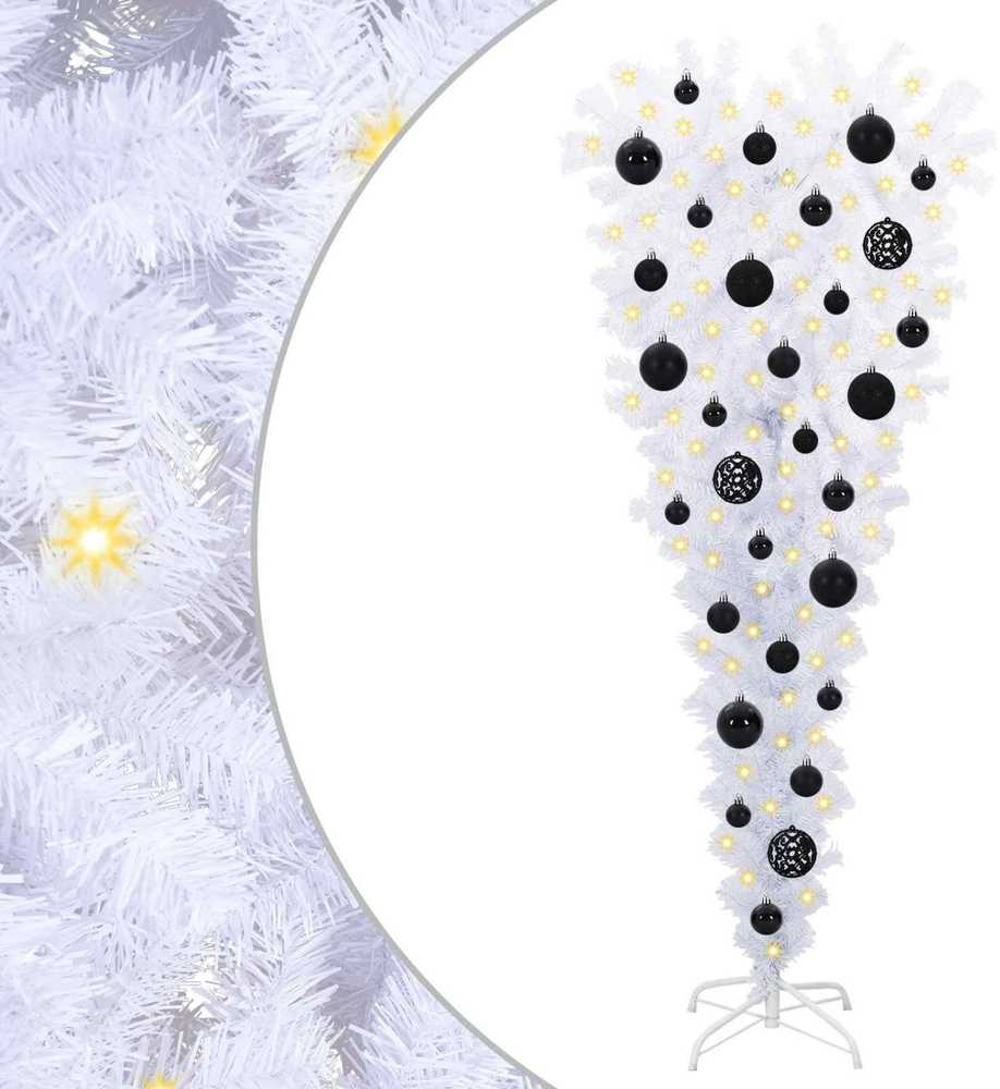 Dirbtinė Kalėdų eglutė su 150 LED Balta 120 cm PVC ir Plienas