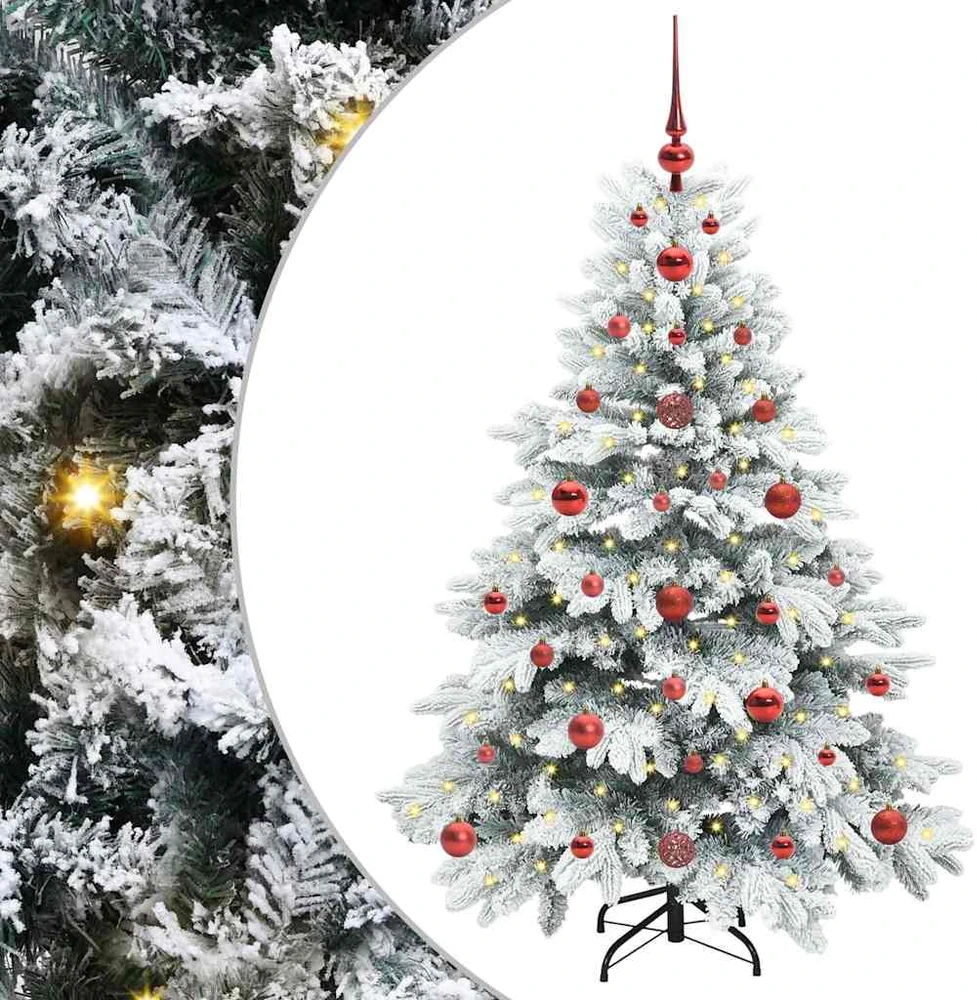 Dirbtinė Kalėdų eglutė su 150 LED Balta 120 cm PE ir PVC