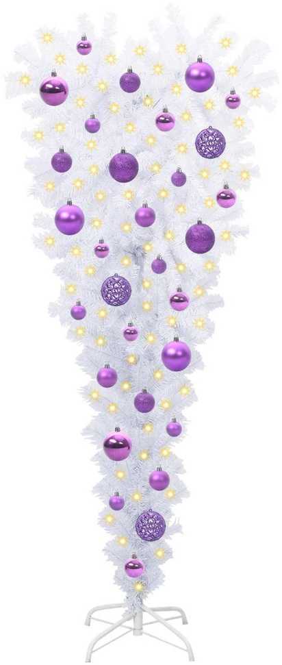 Dirbtinė Kalėdų eglutė su 150 LED Balta 120 cm PVC ir Plienas