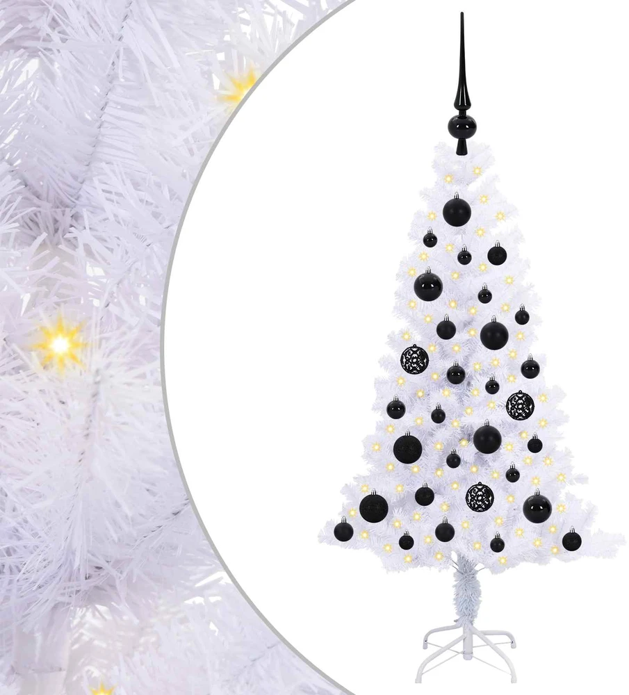Dirbtinė Kalėdų eglutė su 150 LED Balta 120 cm PVC ir plienas