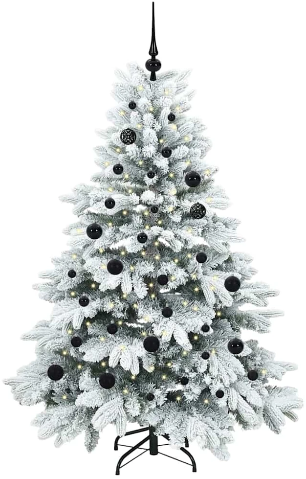 Dirbtinė Kalėdų eglutė su 150 LED Balta 150 cm PE ir PVC