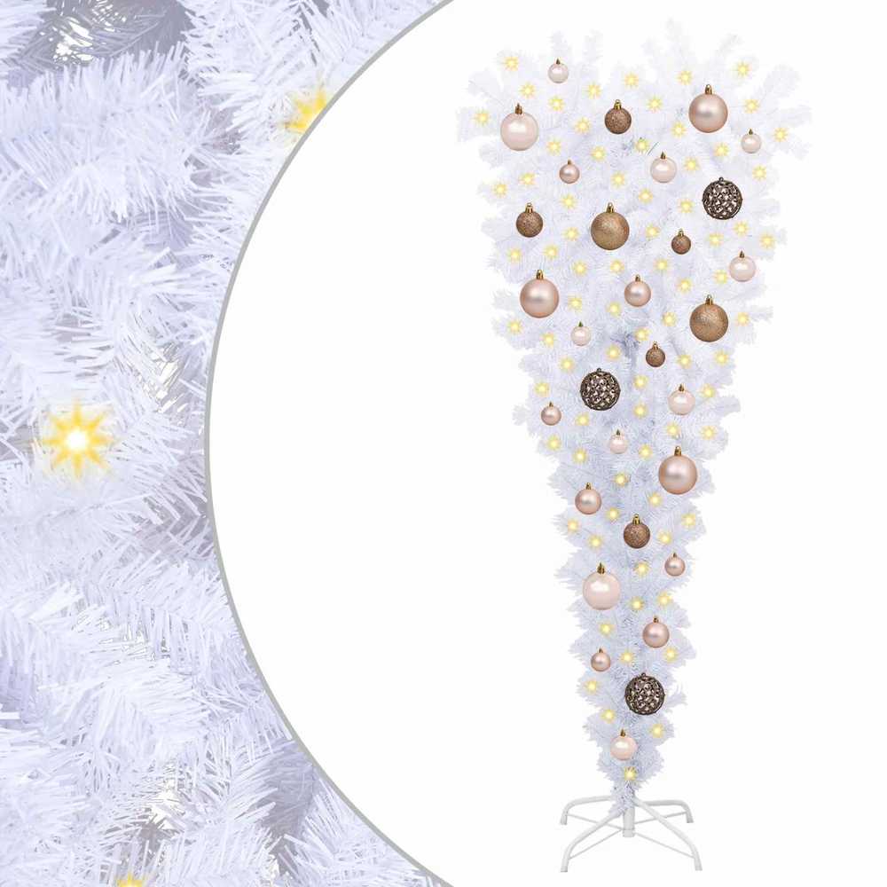 Dirbtinė Kalėdų eglutė su 150 LED Balta 120 cm PVC ir Plienas