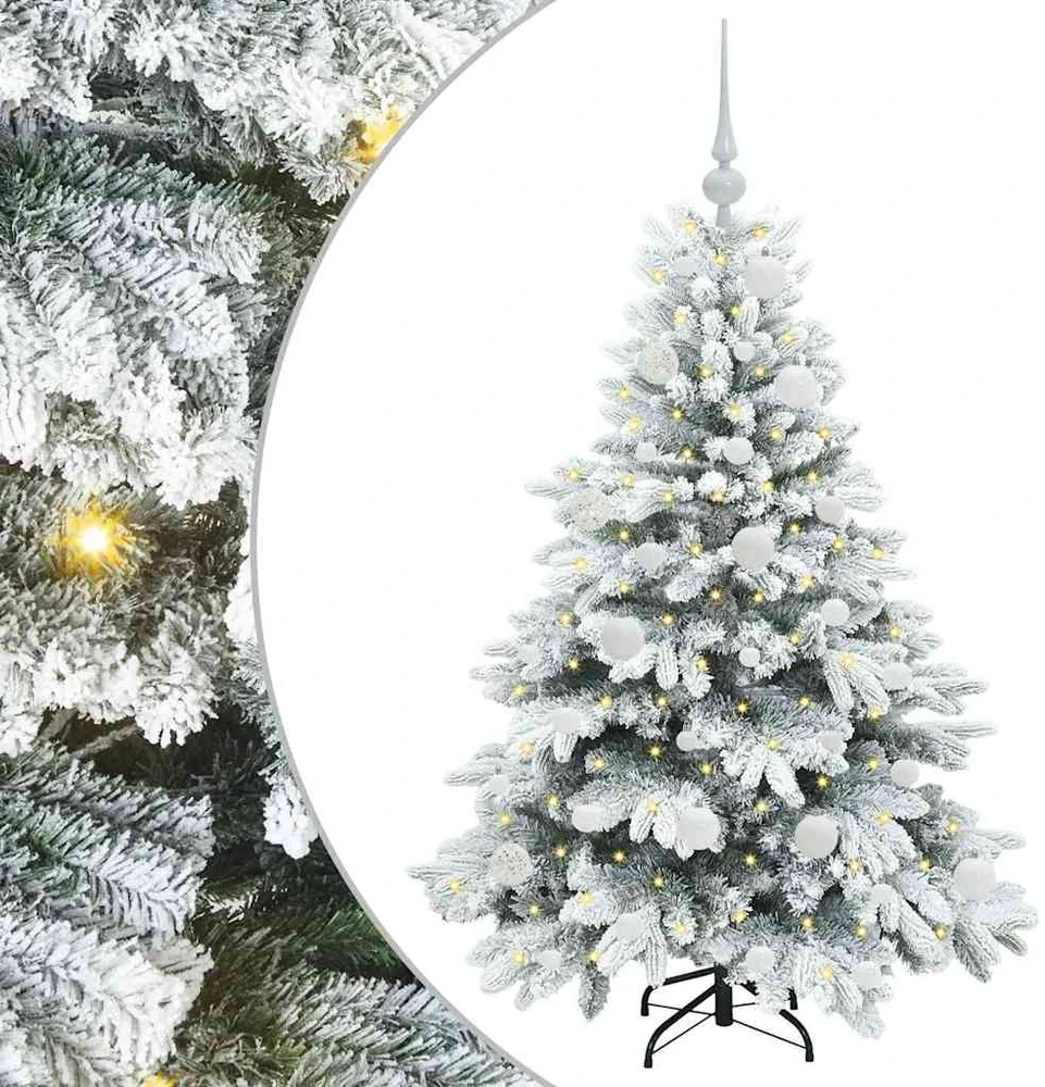Dirbtinė Kalėdų eglutė su 150 LED Balta 120 cm PE ir PVC