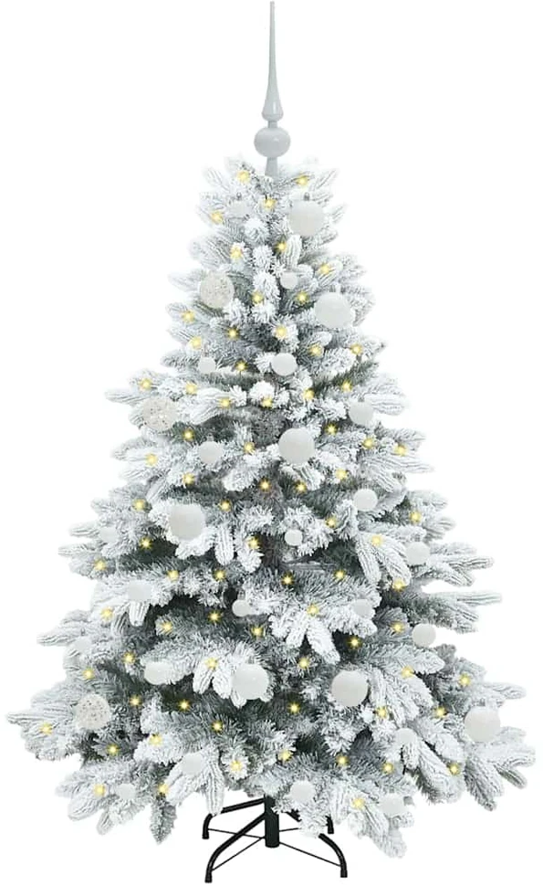 Dirbtinė Kalėdų eglutė su 150 LED Balta 120 cm PE ir PVC