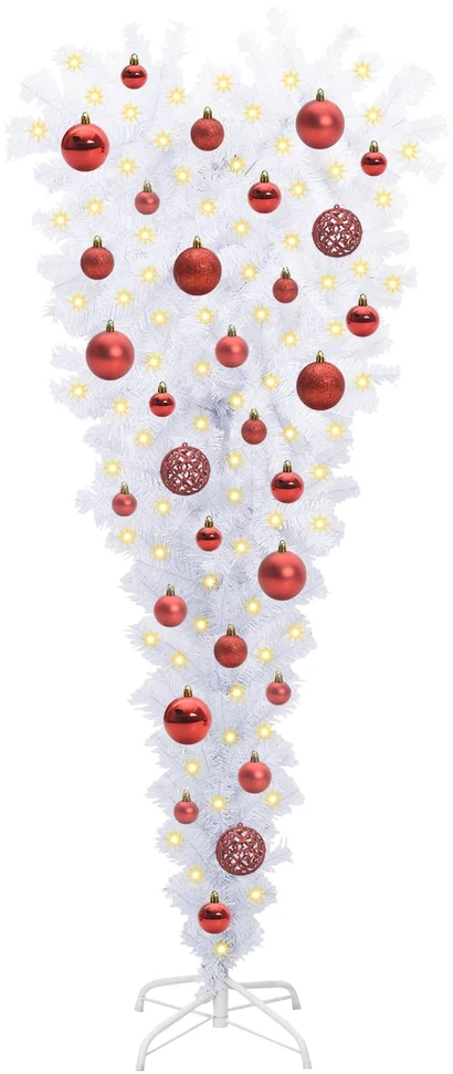 Dirbtinė Kalėdų eglutė su 150 LED Balta 120 cm PVC ir Plienas
