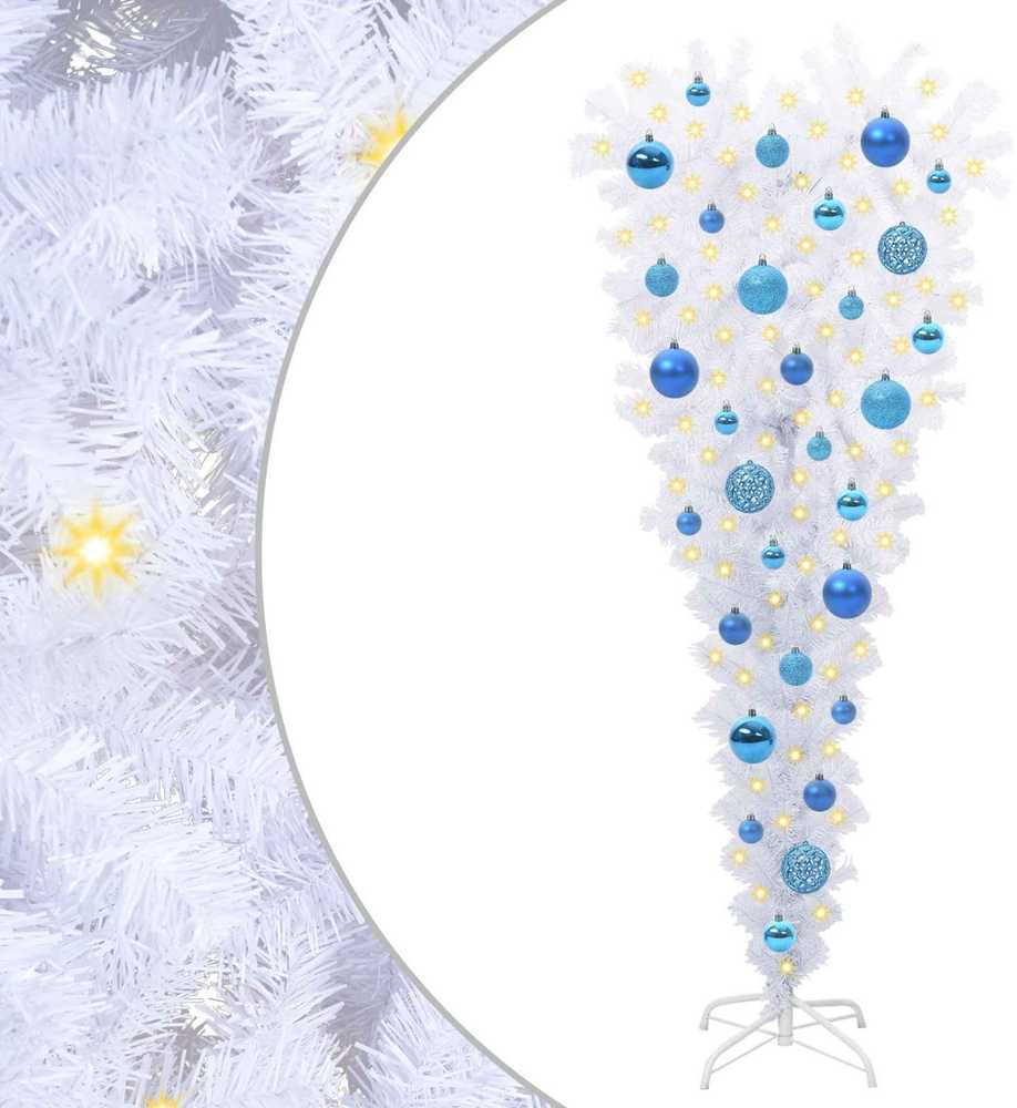 Dirbtinė Kalėdų eglutė su 150 LED Balta 120 cm PVC ir Plienas