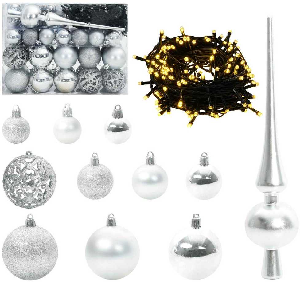 Dirbtinė Kalėdų eglutė su 150 LED Balta 120 cm PVC ir Plienas