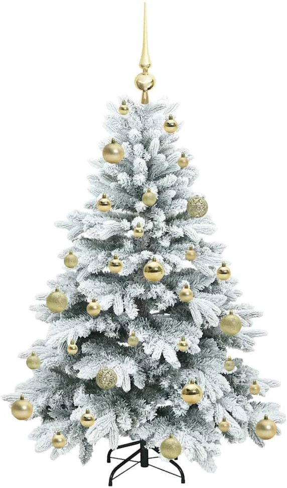 Dirbtinė Kalėdų eglutė su 150 LED Balta 120 cm PE ir PVC