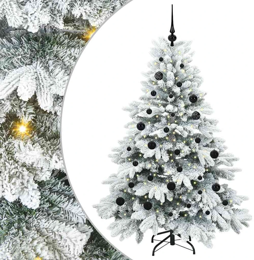 Dirbtinė Kalėdų eglutė su 150 LED Balta 150 cm PE ir PVC