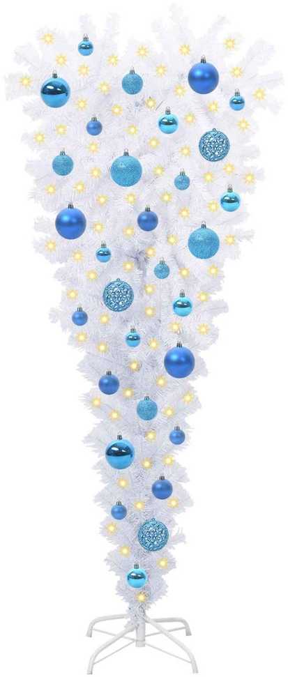 Dirbtinė Kalėdų eglutė su 150 LED Balta 120 cm PVC ir Plienas