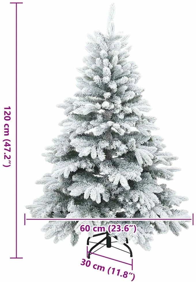 Dirbtinė Kalėdų eglutė su 150 LED Balta 120 cm PE ir PVC