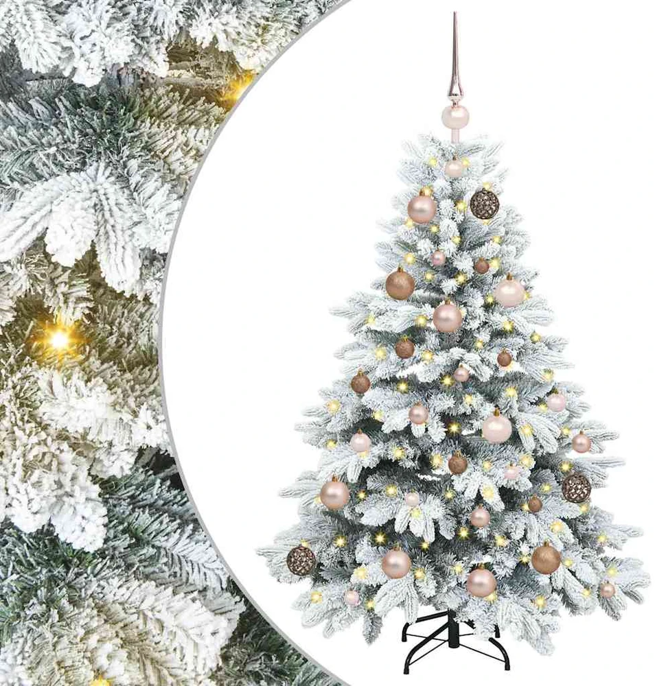 Dirbtinė Kalėdų eglutė su 150 LED Balta 120 cm PE ir PVC