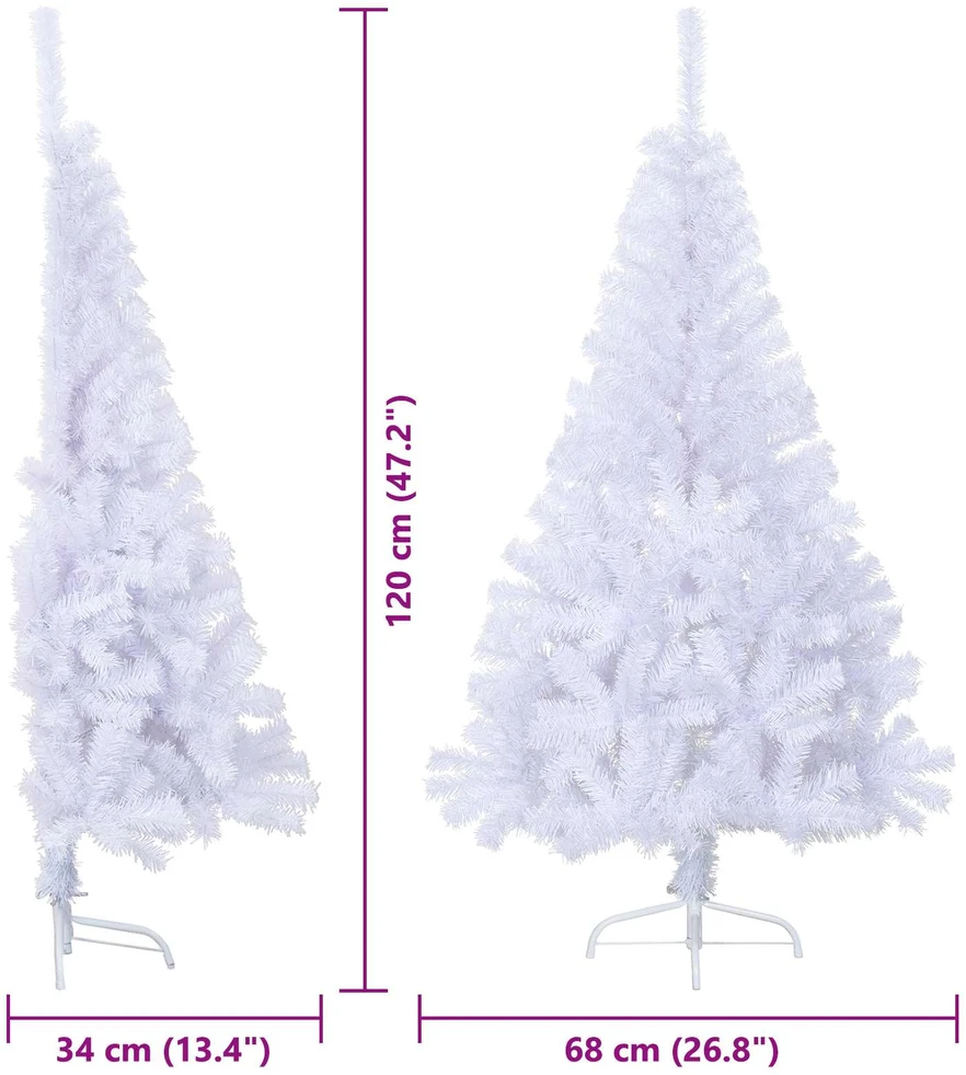 Dirbtinė Kalėdų eglutė su 150 LED Balta 120 cm PVC ir Plienas