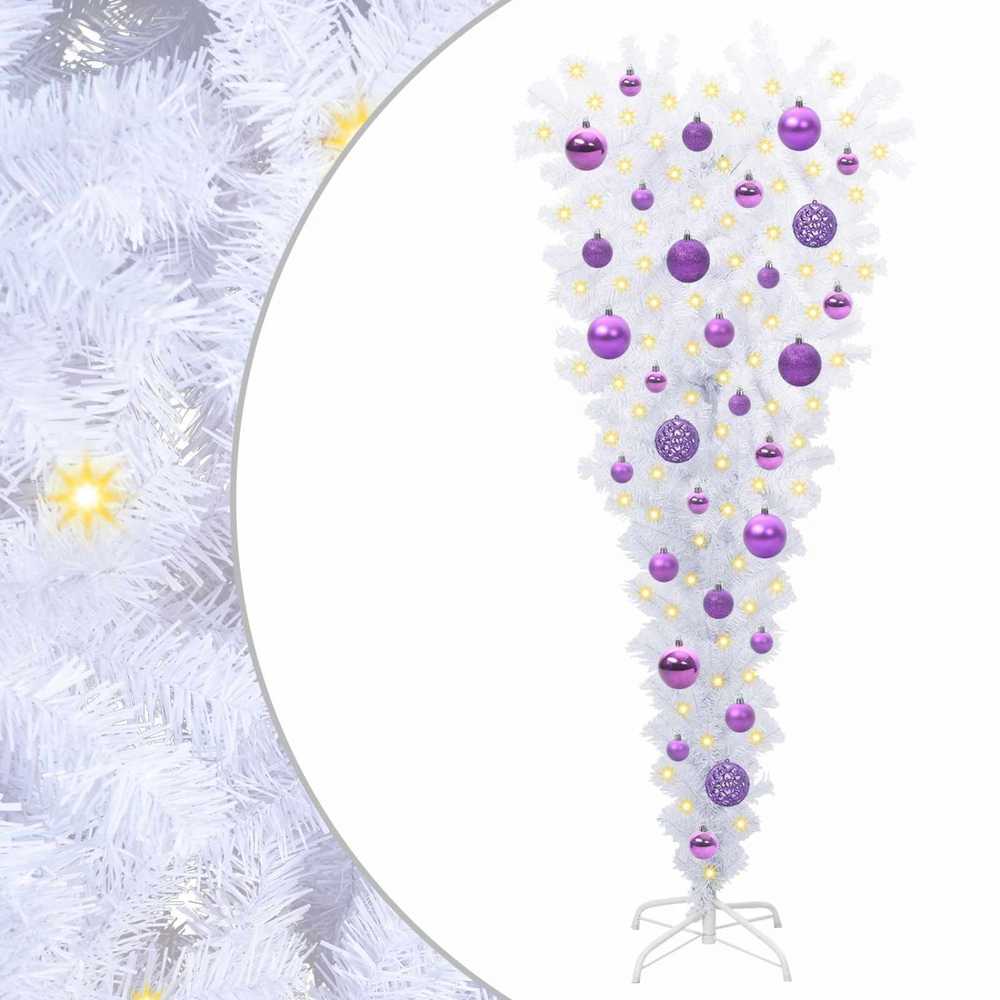 Dirbtinė Kalėdų eglutė su 150 LED Balta 120 cm PVC ir Plienas