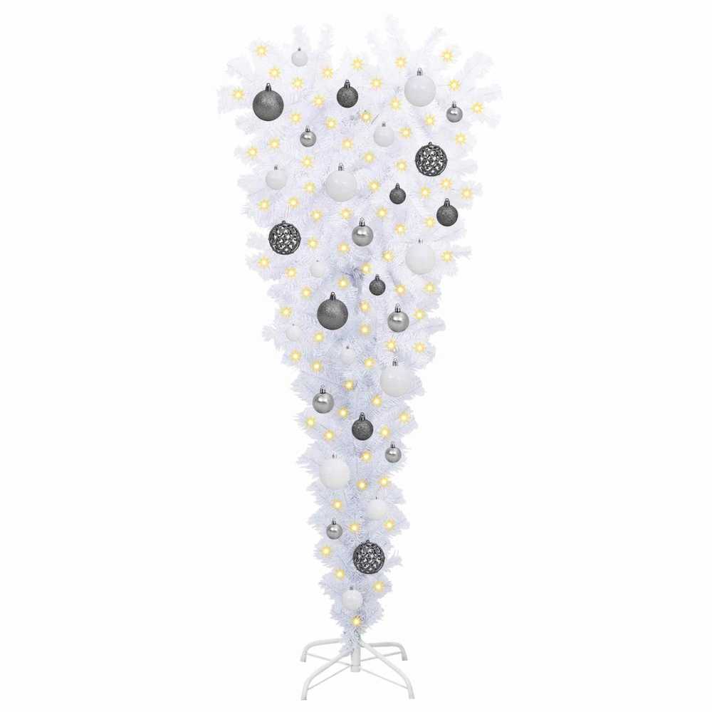 Dirbtinė Kalėdų eglutė su 150 LED Balta 120 cm PVC ir Plienas
