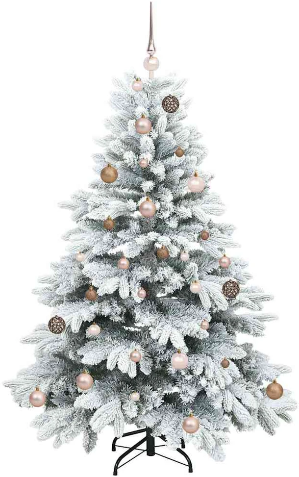 Dirbtinė Kalėdų eglutė su 150 LED Balta 150 cm PE ir PVC