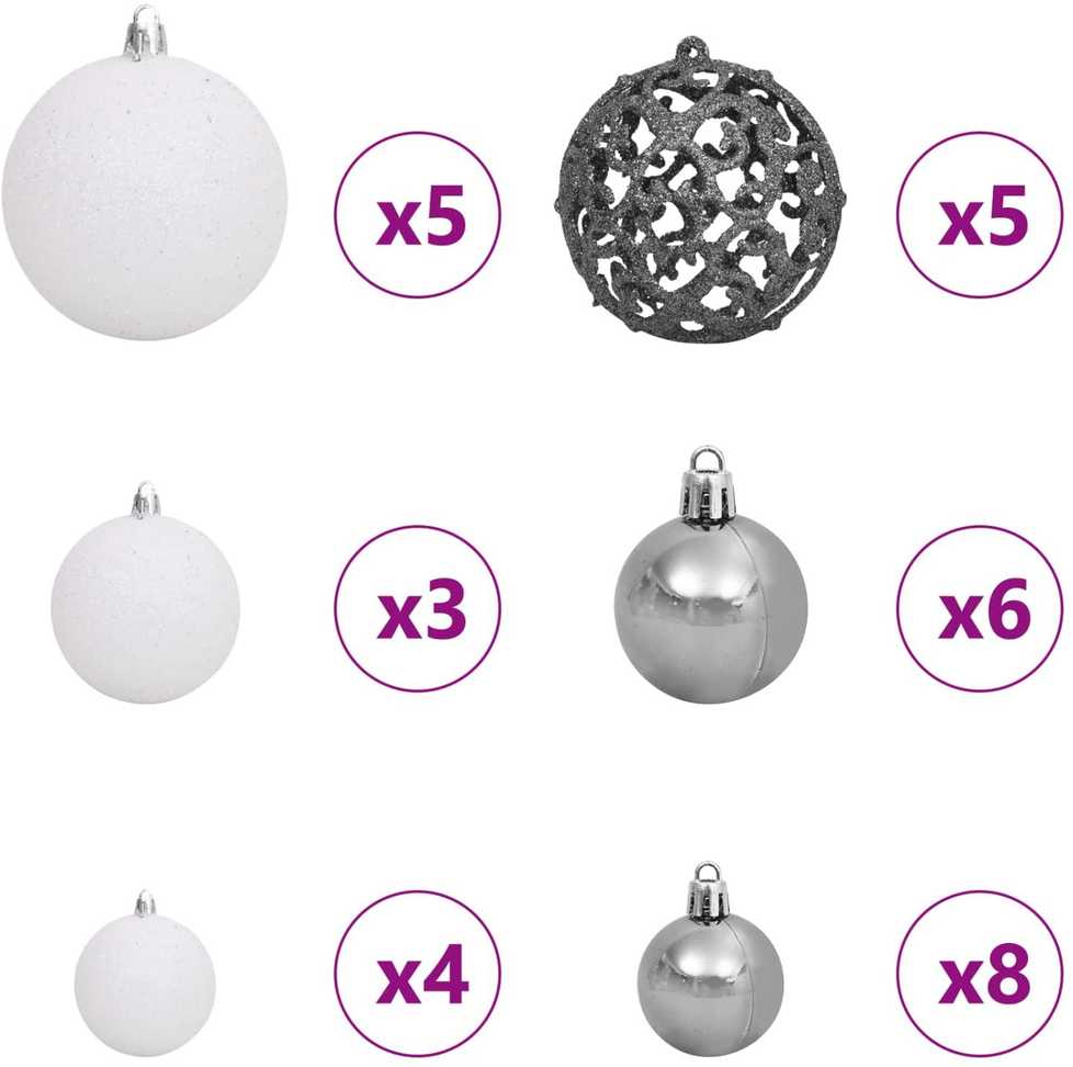 Dirbtinė Kalėdų eglutė su 150 LED Balta 120 cm PVC ir Plienas