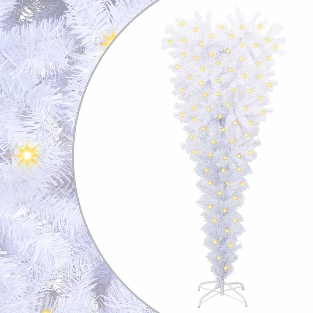 Dirbtinė Kalėdų eglutė su 150 LED Balta 120 cm PVC ir Plienas