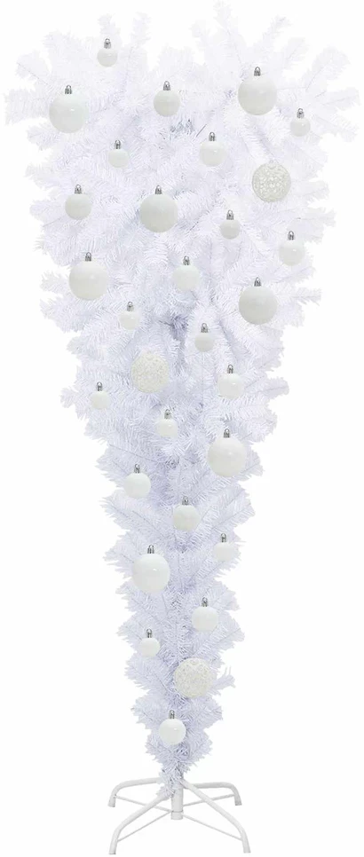 Dirbtinė Kalėdų eglutė su 150 LED Balta 120 cm PVC ir Plienas