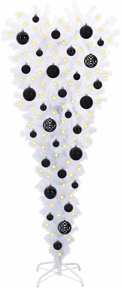 Dirbtinė Kalėdų eglutė su 150 LED Balta 120 cm PVC ir Plienas