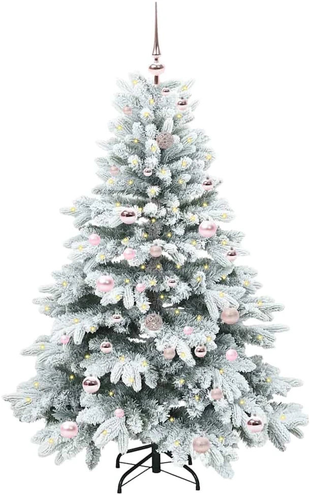 Dirbtinė Kalėdų eglutė su 150 LED Balta 150 cm PE ir PVC