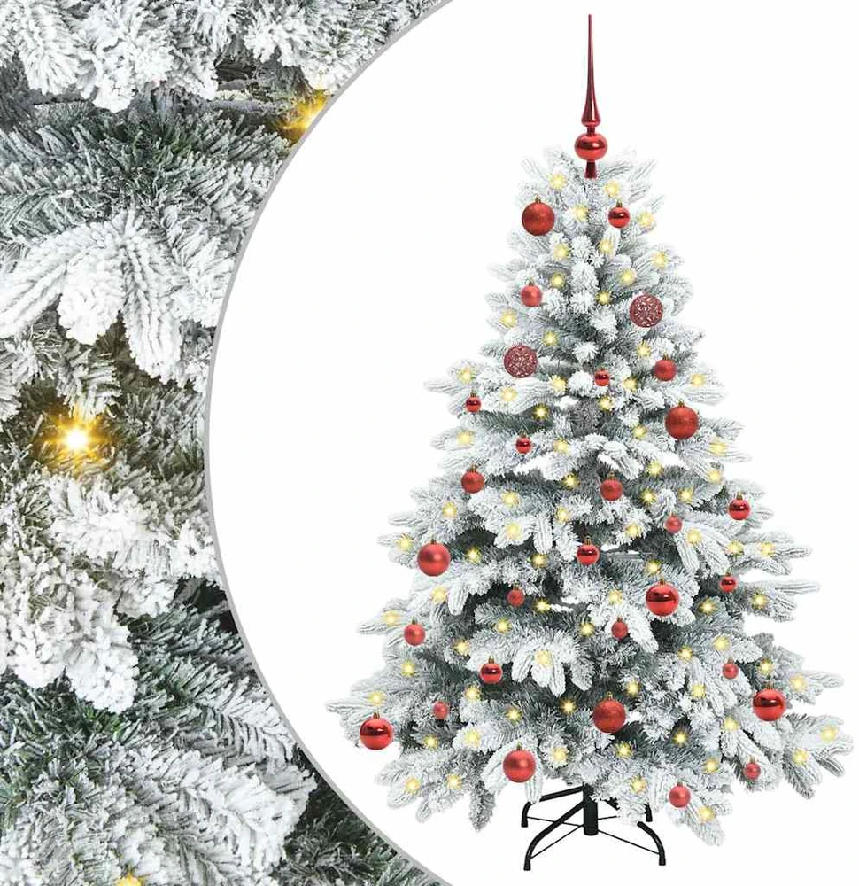 Dirbtinė Kalėdų eglutė su 150 LED Balta 150 cm PE ir PVC