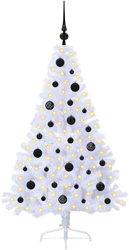 Dirbtinė Kalėdų eglutė su 150 LED Balta 150 cm PVC ir Plienas