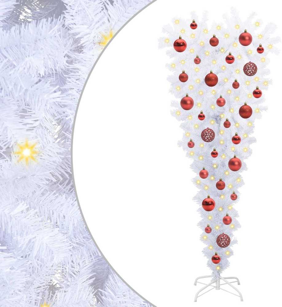 Dirbtinė Kalėdų eglutė su 150 LED Balta 120 cm PVC ir Plienas