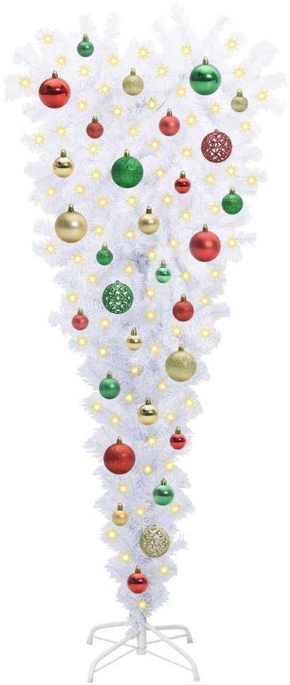 Dirbtinė Kalėdų eglutė su 150 LED Balta 120 cm PVC ir Plienas