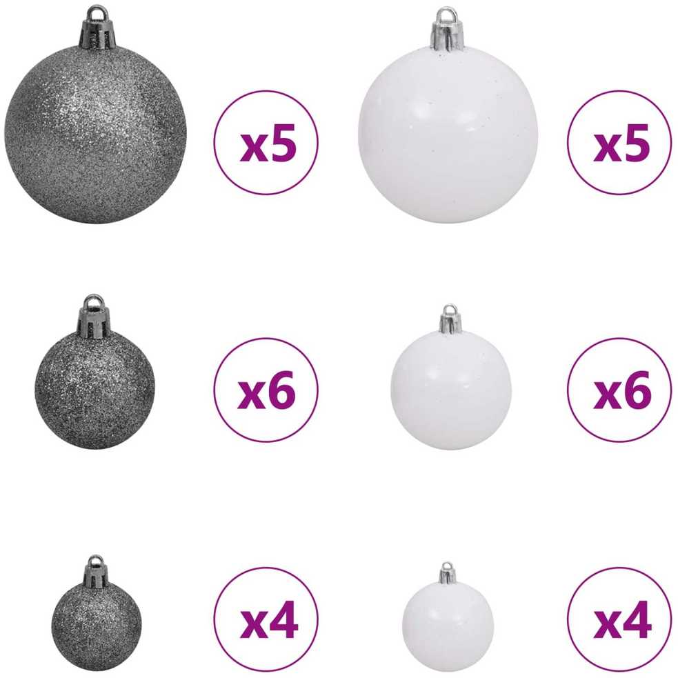 Dirbtinė Kalėdų eglutė su 150 LED Balta 120 cm PVC ir Plienas