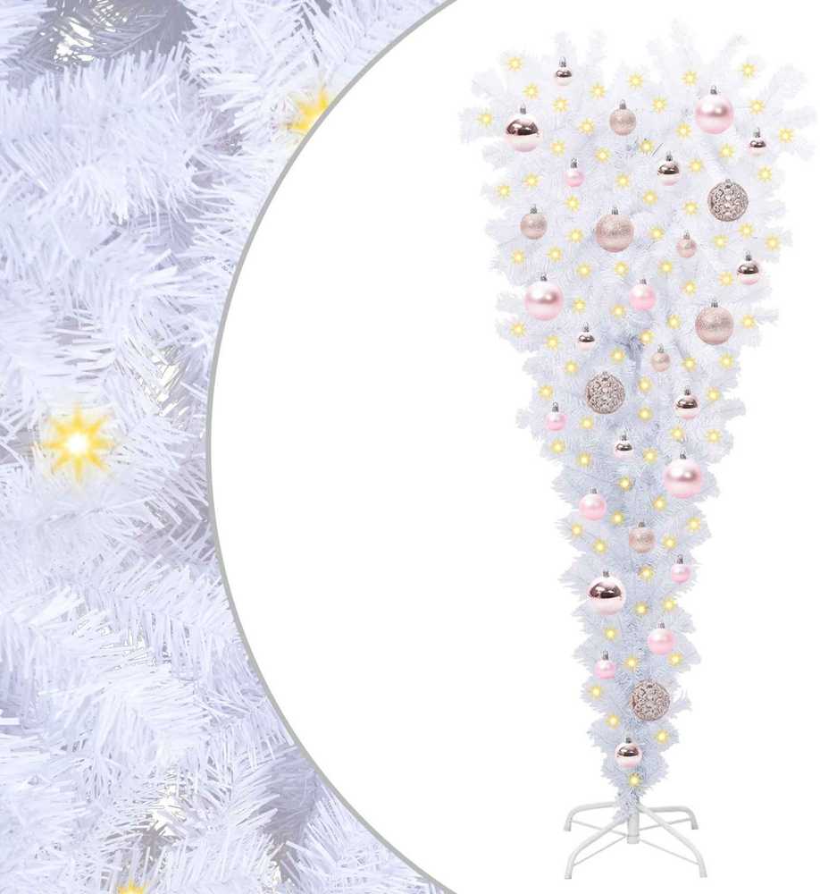 Dirbtinė Kalėdų eglutė su 150 LED Balta 120 cm PVC ir Plienas