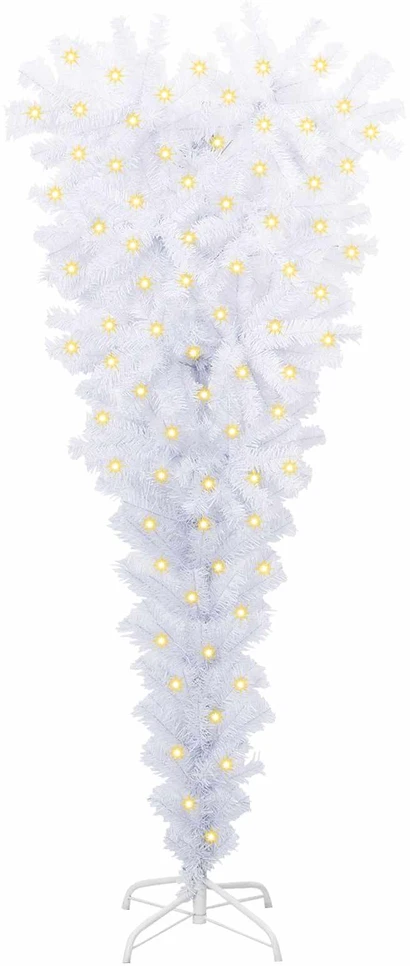 Dirbtinė Kalėdų eglutė su 150 LED Balta 120 cm PVC ir Plienas