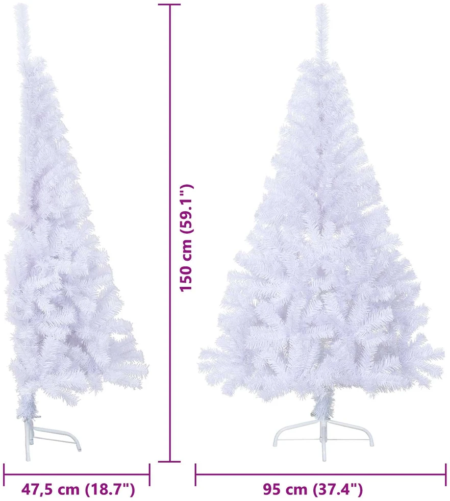 Dirbtinė Kalėdų eglutė su 150 LED Balta 150 cm PVC ir Plienas
